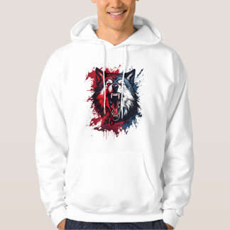 Fräcka alfa-Varger - röd och blå platterkonst | Vi Hoodie