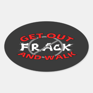 Fracking bildekal, svart ovalt klistermärke