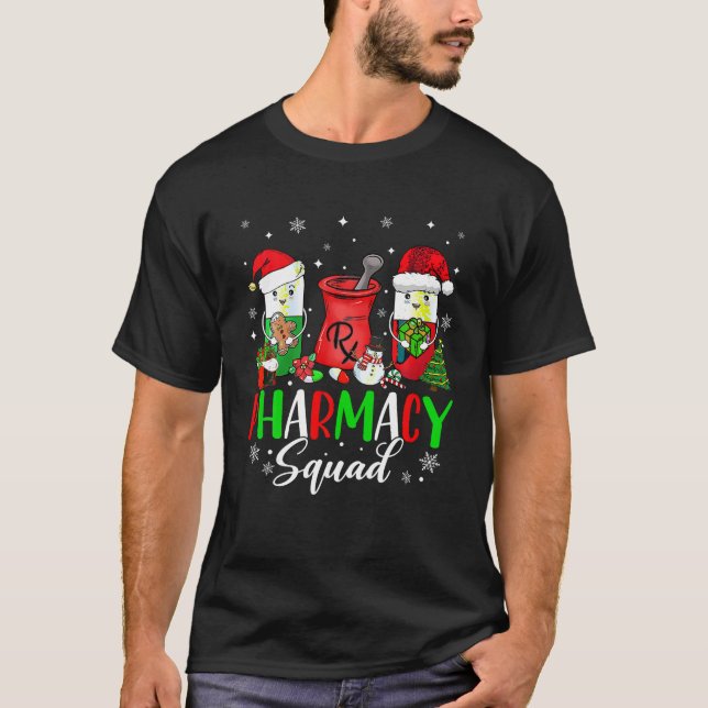 Fräcklig Pharmacy Tech Squad jul Matching Holid T Shirt (Framsida)