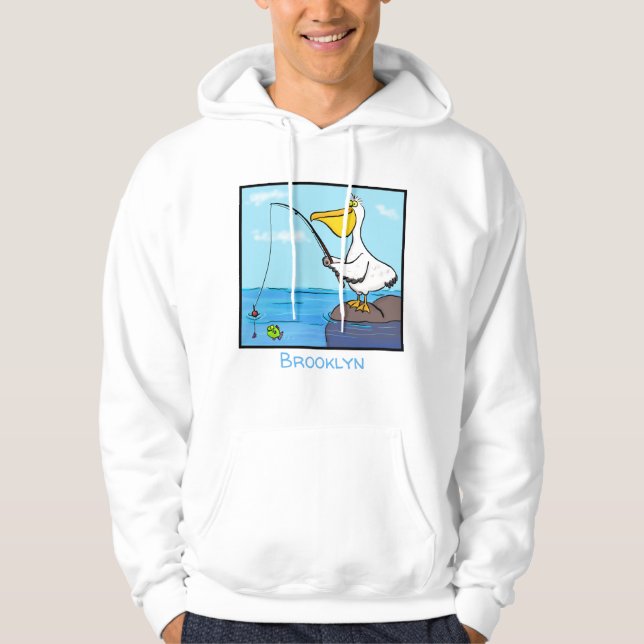 Fräcklig tecknad för fiskekärtfiskar hoodie (Framsida)