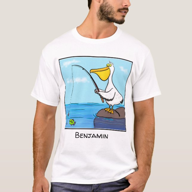 Fräcklig tecknad för fiskekärtfiskar t shirt (Framsida)