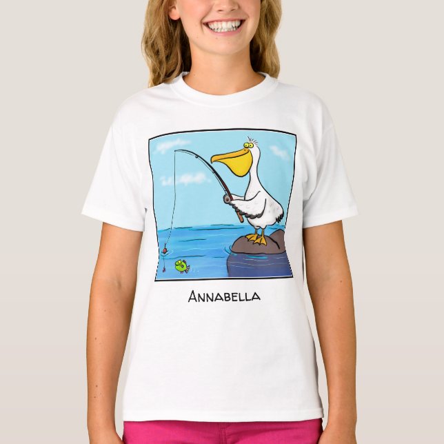 Fräcklig tecknad för fiskekärtfiskar t shirt (Framsida)