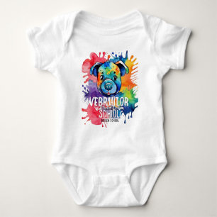 Fräcklig vattenfärgad hund t shirt
