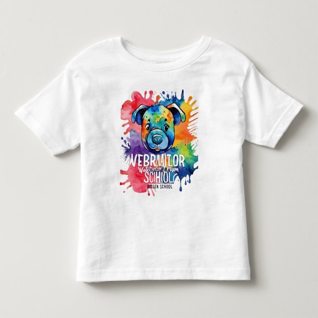 Fräcklig vattenfärgad hund t shirt (Framsida)