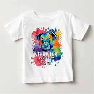 Fräcklig vattenfärgad hund t shirt