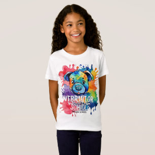 Fräcklig vattenfärgad hund t shirt