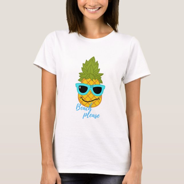 Fräckt ananas-kyla med sommarsolglasögon t shirt (Framsida)