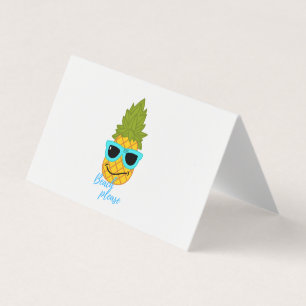 Fräckt ananas-kyla med sommarsolglasögon visitkort