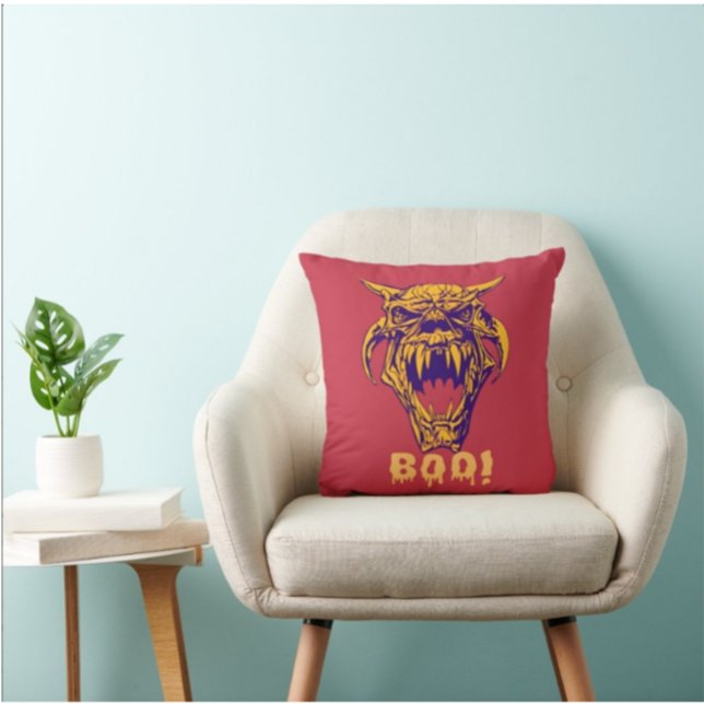 Fräckt monster BOO Halloween-fyllning Kudde (Skapare uppladdad)