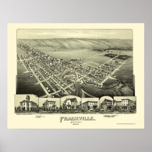Frackville panorama- karta för PA - 1889 Poster