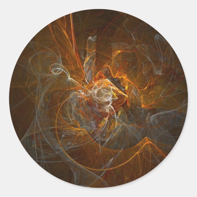 Fractal281 Runt Klistermärke (Framsida)