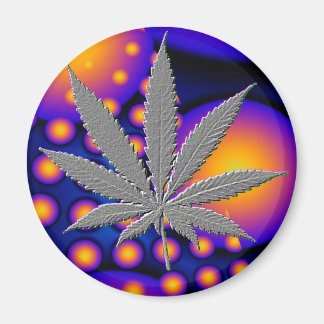 Fractal2s med präglad pot löv magnet