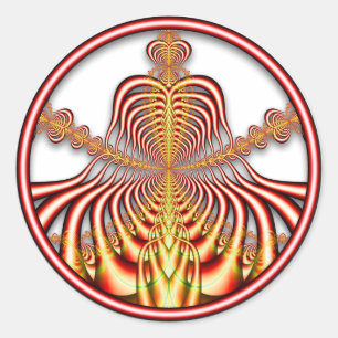 Fractal 0708011724bC-etikett Runt Klistermärke