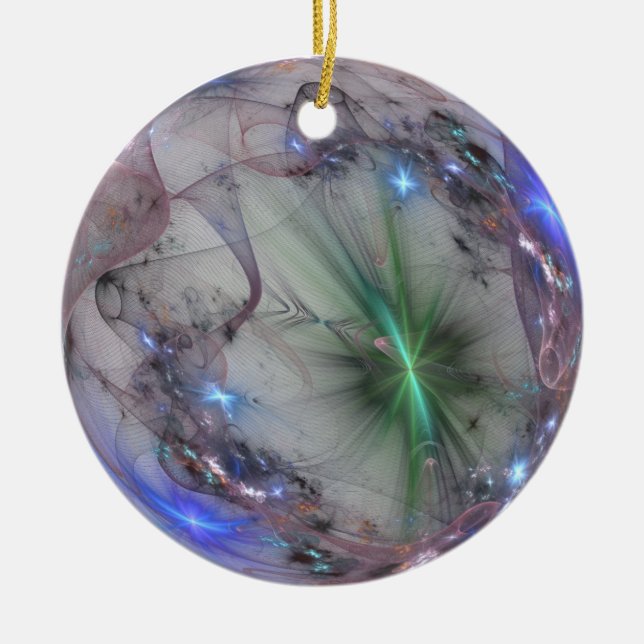 fractal 0rnament julgransprydnad keramik (Framsidan)