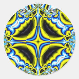 Fractal 109-symbol runt klistermärke