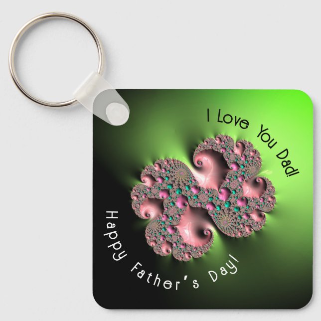 Fractal 3 Lycklig Far dag! Nyckelring (Framsida)