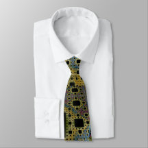 Fractal 3D Sci Fi Cube tryckt Circuit Man Tie