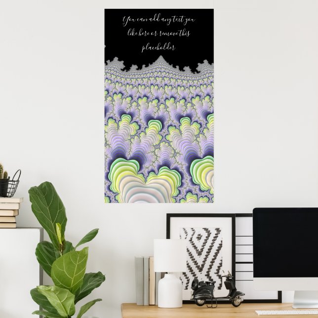 Fractal Abstrakt Pastel Stripe Lagrar med citat Poster (Hemmakontoret)