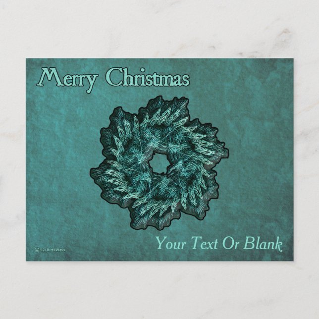 Fractal andedräkt - God jul Vykort (Framsida)