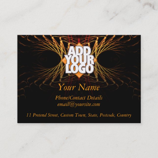 Fractal Art-affärsprofil (med Logotyp Space) Visitkort (Framsida)