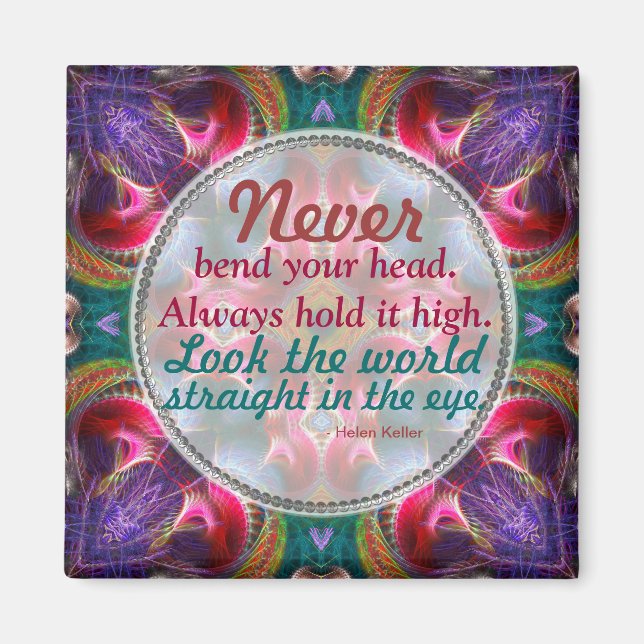 Fractal Art Fantasy Motivative Quote Magnet (Framsidan)