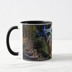 Fractal Art "Futuristiska" Mugg