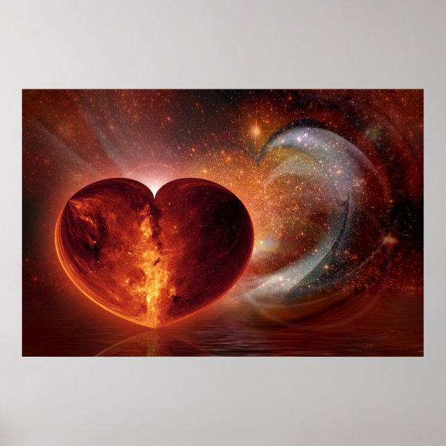 Fractal ART - Hett Kärlek Universe Poster (Framsidan)