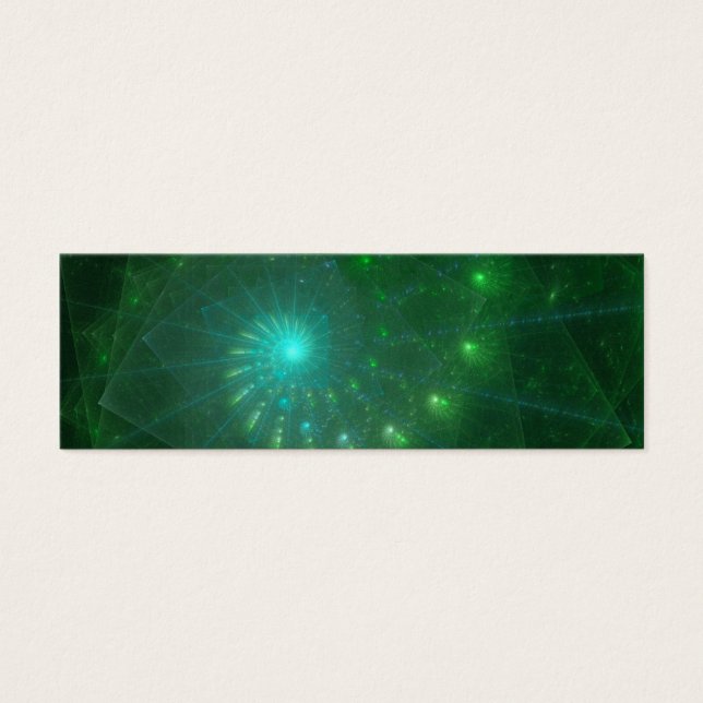 Fractal Art "Kvadratisk Grönt Mask" Litet Visitkort (Framsidan)