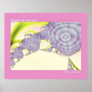 Fractal Art Lila Heart Poster