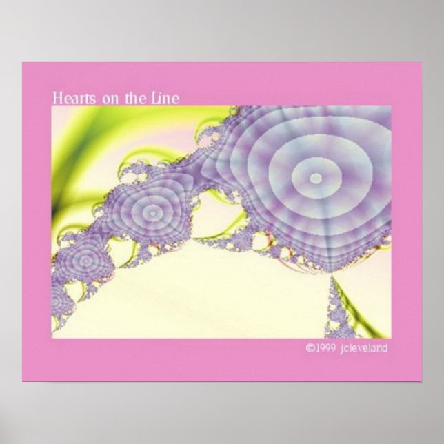 Fractal Art Lila Heart Poster (Framsidan)