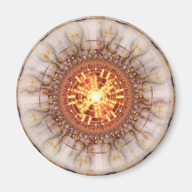 Fractal Art Magnet: Aztec Medailon Magnet (Framsidan)