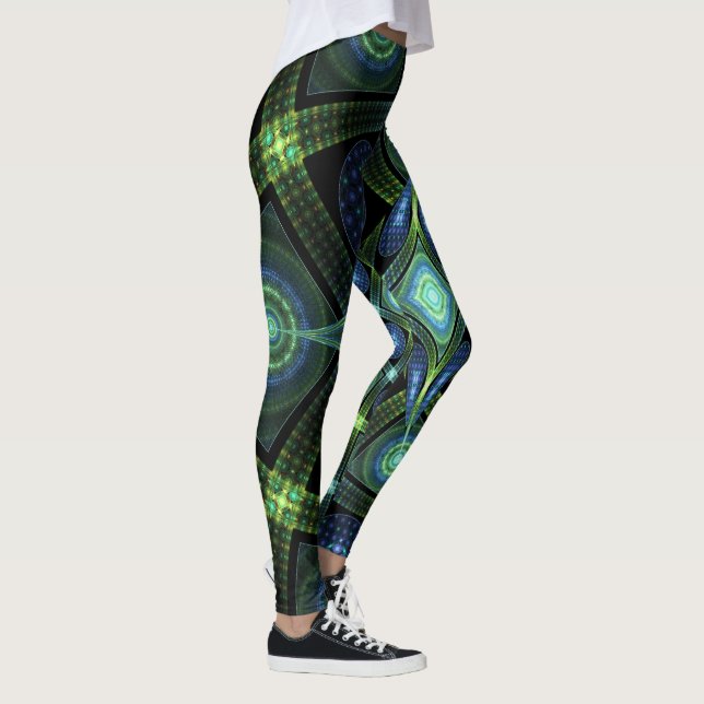 Fractal Art Mandala Universe Yoga Leggings (Höger)