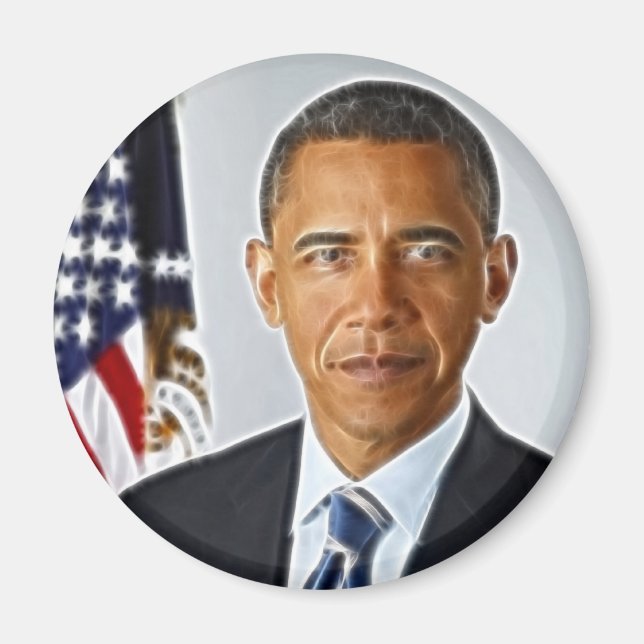 Fractal Art, Officiell Porträtt Barack Obama Magnet (Framsidan)