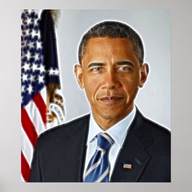 Fractal Art, Officiell Porträtt Barack Obama Poster (Framsidan)