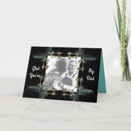 Fractal Art Ram Photo Fars dag Black & Teal Kort