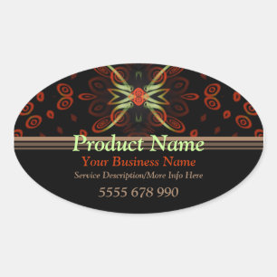 Fractal Artistry Product Label Oval Sticker Ovalt Klistermärke