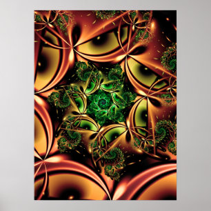 Fractal av kopparkoffert poster