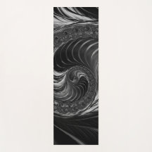 Fractal Black White Metall Nautilus Swirl