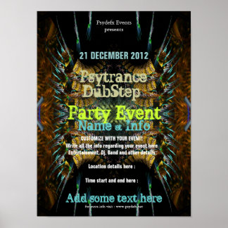 Fractal Blast Party Flyer Poster