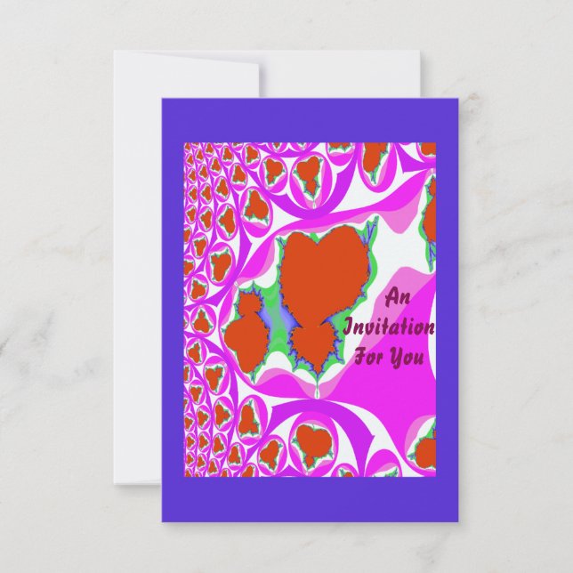 Fractal Bleeding Heart Invitations Inbjudningar (Framsida)