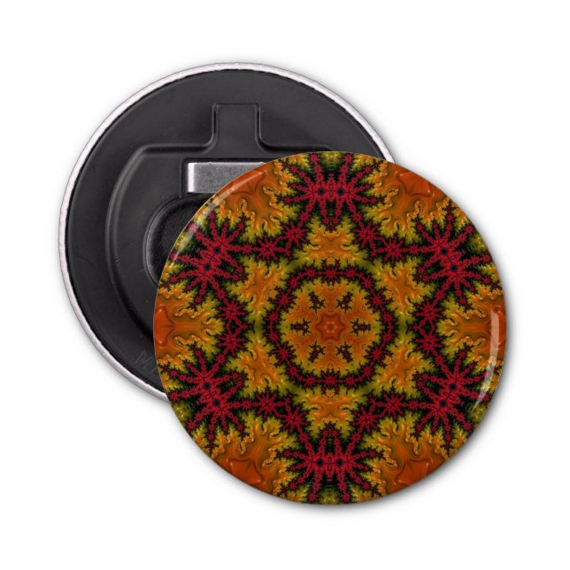 Fractal Bloom in Autumn Hues Flaska Open er Flasköppnare (Framsidan)