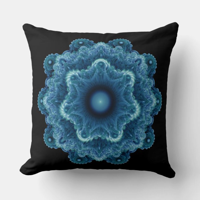 Fractal blue Natural mönster Kudde (Framsida)