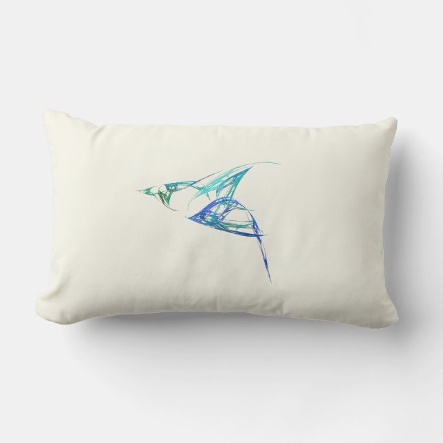 Fractal-Bluebird in Flight Lumbarkudde (Framsida)