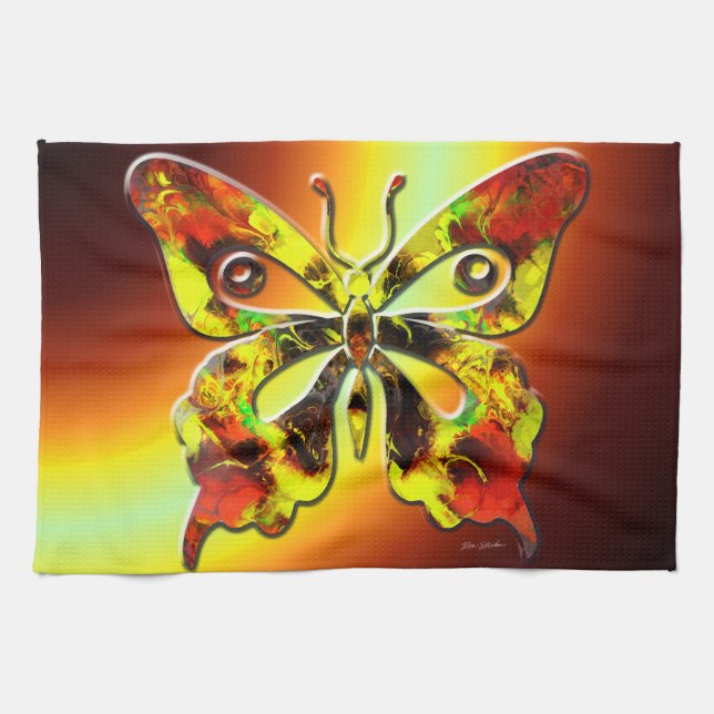 Fractal Butterfly Art 1 Kitchen Towel Kökshandduk (Horisontell)