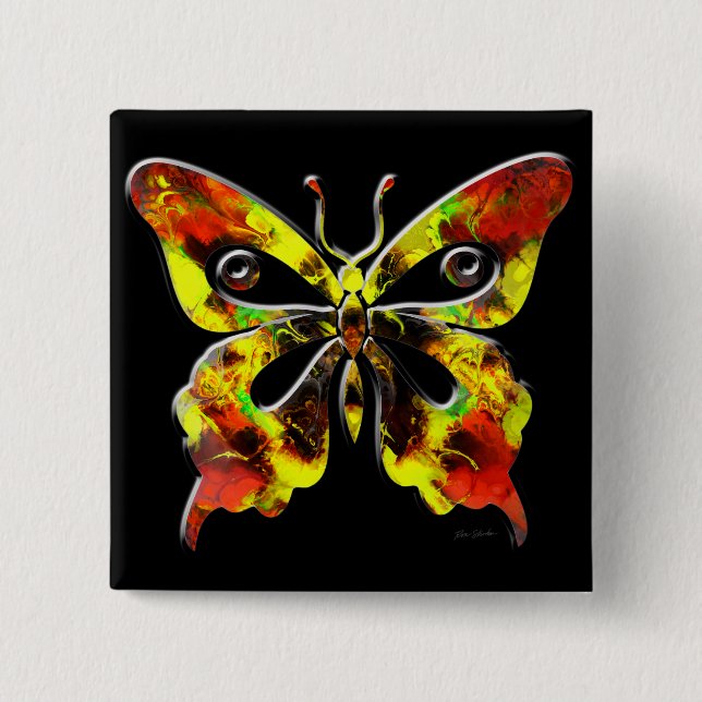 Fractal Butterfly Art 1-knapp Knapp (Framsida)