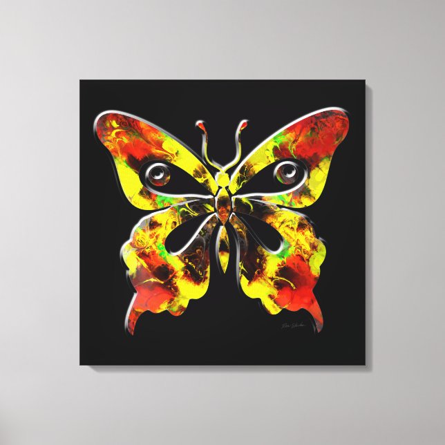 Fractal Butterfly Art 1 Wrapped Canvas (Framsida)