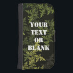 Fractal Camouflage Samsung S4 Plånboksfodral<br><div class="desc">Ett brunt kamouflage med grönt och löv i mönster som är lämpligt för antingen barrskogar eller lövskogar. Lägg till din egen text.</div>