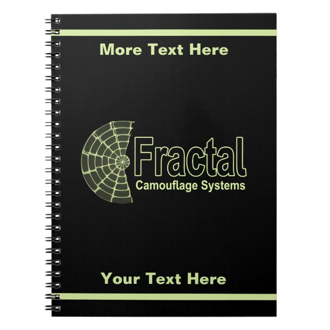 Fractal Camouflage Systems Logotyp Anteckningsbok Med Spiral (Framsidan)