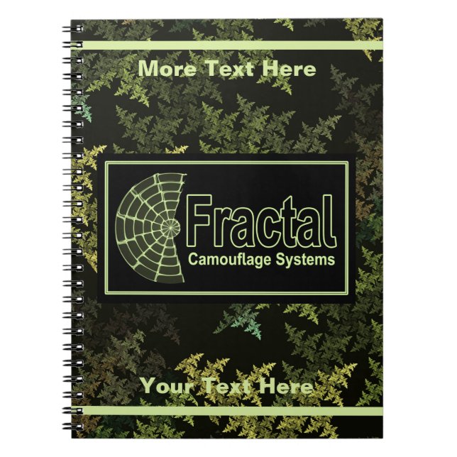 Fractal Camouflage Systems Logotyp Anteckningsbok Med Spiral (Framsidan)