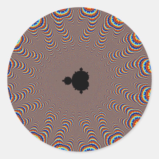 Fractal central - Fractal Art Runt Klistermärke (Framsida)